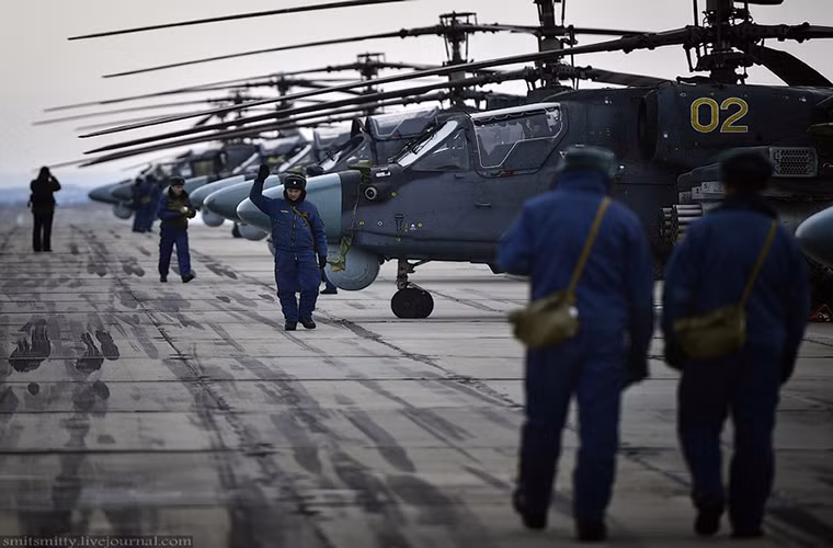 Toàn bộ phi đội Ka-52 tại Chernigov đã sẵn sàng xuất kích cho mùa huấn luyện mới.