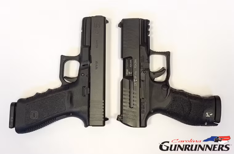 Súng ngắn tự động PPQ 45 có chiều dài khoảng 18,8cm, nòng dài 10,8cm và có trọng lượng tối đa kể cả hộp tiếp đạn là 794g - nặng nhất trong tất cả các dòng súng ngắn tự động của Walther. Các thông số cụ thể của PPQ 45 hiện tại vẫn chưa được Walther công bộ nhưng theo nhiều chuyên gia vũ khí nó sẽ có tầm bắn hiệu quả từ 50m. Trong ảnh là khẩu PPQ 45 cùng “tiền bối” của mình Glock 21 cả hai đều sử dụng đạn .45 ACP.