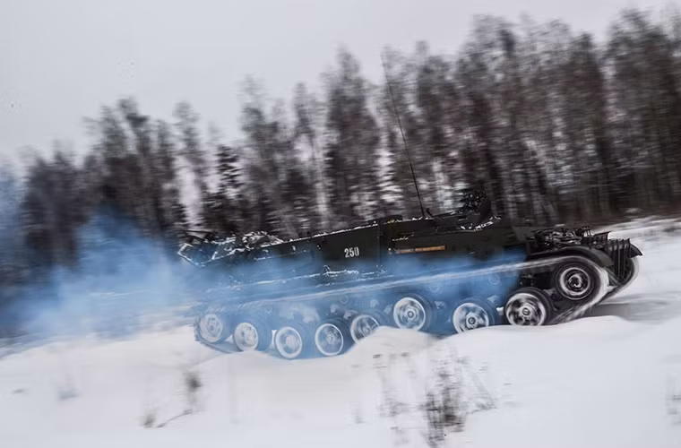 Xe bọc thép rải mìn GMZ-3 của Công binh tham gia diễn tập gần Moscow.