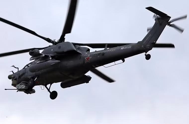 Hình ảnh trực thăng tấn công Mi-28N của Không quân Nga tham gia diễn tập duyệt binh tại Alabino. Nguồn ảnh: Arms-Expo