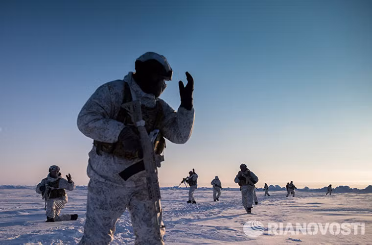 Hình ảnh đặc nhiệm Chechnya tại Bắc Cực. Nguồn ảnh: Ria Novosti