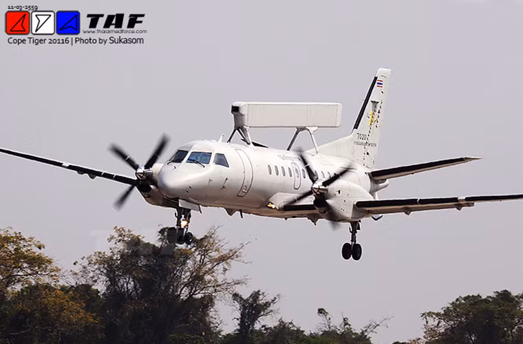 Không quân Hoàng gia Thái Lan cũng không kém cạnh với máy bay chỉ huy và cảnh báo sớm trên không Saab 340 AEW&amp;C. Nguồn ảnh : TAF