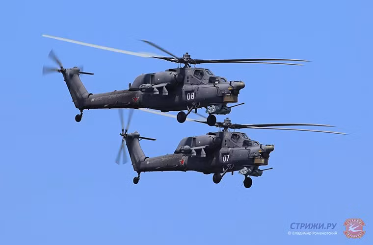 Ở hạng mục trực thăng vũ trang chiến thắng lại thuộc về những chiếc Ka-52 trong khi đó Mi-28 không có giải nào, thậm chí vị trí thứ ba thuộc về Mi-24P. Nguồn ảnh: Vladimir Romanovsky