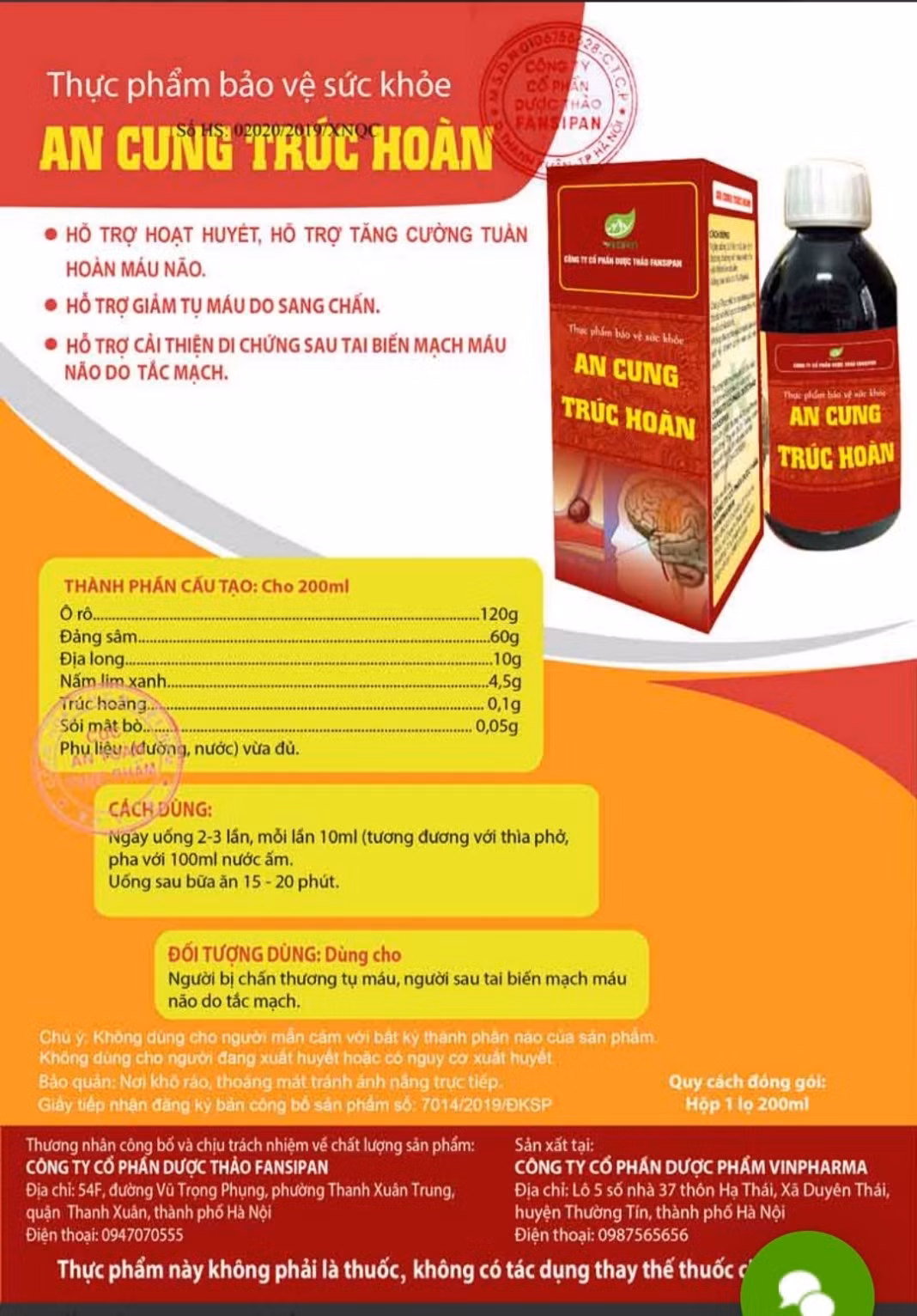 An Cung Truc Hoan: Mot ten hai san pham… Cuc ATTP noi gi?