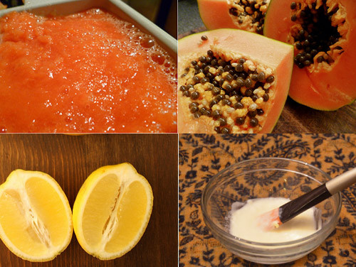 Đu đủ, chanh và sữa chua. Đu đủ là thực phẩm có khả năng làm sáng và trắng da chanh là thực phẩm có khả năng kháng khuẩn chống viêm hạn chế và giảm lông rất tốt, sữa chua giúp làm sợi lông mềm mại và yếu đi vì vậy đây là 1 hỗn hợp tuyệt vời cho công cuộc triệt lông tại nhà của bạn.