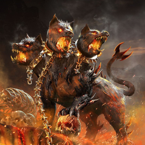7. Cerberus. Trong thần thoại Hy Lạp, Cerberus là chó săn canh cửa địa ngục của Hades, có hình dạng vô cùng kì dị với thân hình khổng lồ có 3 đầu với 1 cái đuôi rắn có thể phun độc.