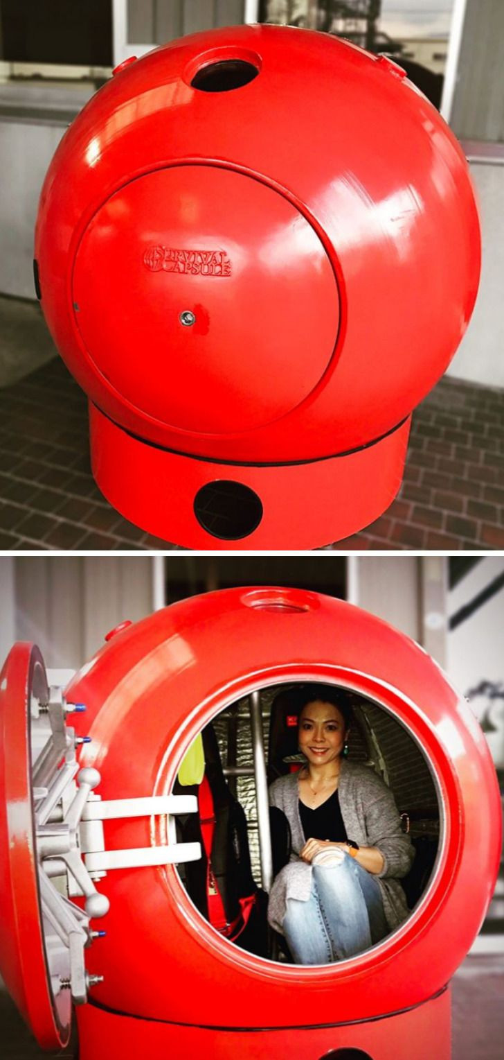  3. Khoang ngủ: Các "viên sinh tồn" đã được tạo ra đề phòng trường hợp thiên tai xảy ra như sóng thần, động đất... Khoang ngủ được thiết kế để vừa cho 2 người nhưng sức chứa thực tế có thể lên đến 10 người lớn. Các tính năng của nó bao gồm không gian lưu trữ thức ăn và nước uống trong tối đa 5 ngày, đèn, GPS, lỗ thông hơi và thậm chí là cả nhà vệ sinh.