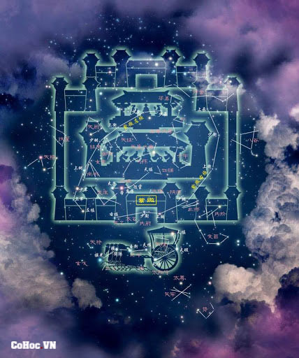 Tử Vi Tinh Viên đại diện cho thiên tử, ở giữa tam viên. Sao Tử Vi chính là sao Bắc Đẩu xung quanh có rất nhiều sao bao bọc bảo vệ. Thời cổ có thuyết “Thái bình thiên tử ngồi chính giữa, thanh tình quan viên tứ hải phân”.