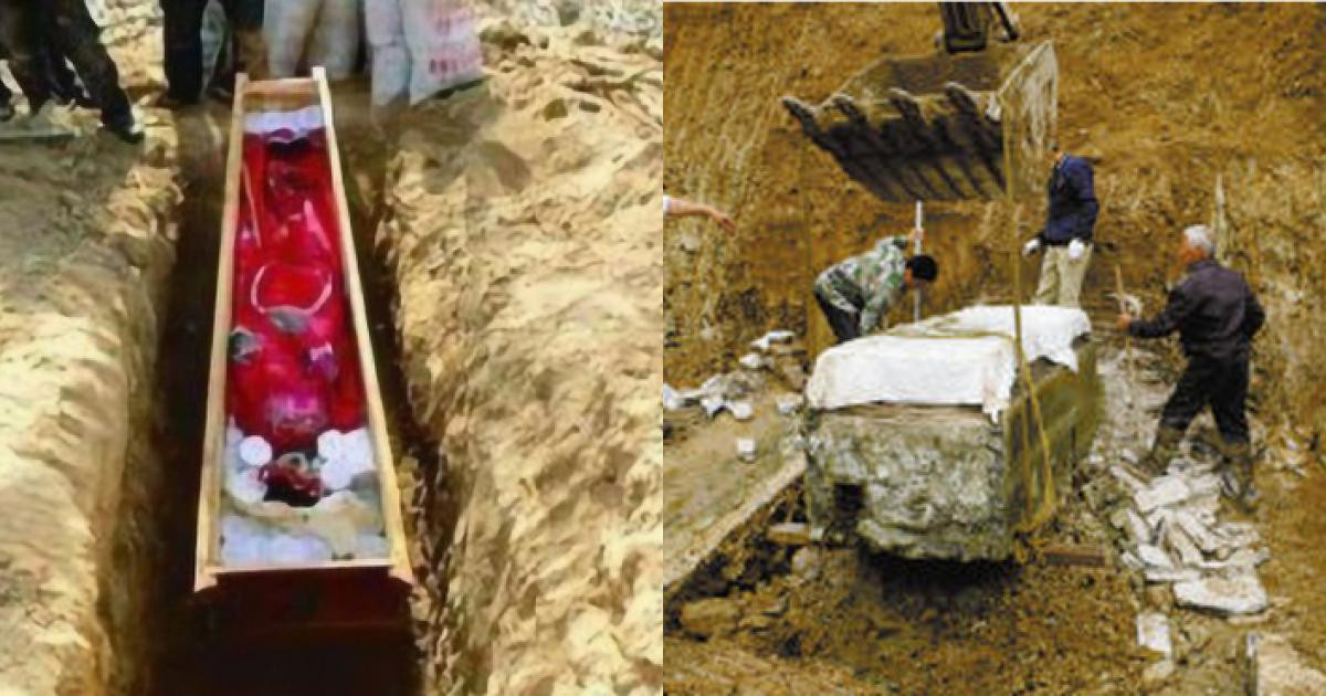 4. Thi hài tân nương 5 tuổi trong mộ cổ với nhiều trang sức vàng bạc. Năm 2003, khi một đội xây dựng ở tỉnh Sơn Đông (Trung Quốc) tiến hành tu bổ nơi cư ngụ của nhà thư pháp nổi tiếng thời Đông Tấn Vương Hi Chi đã phát hiện 1 ngôi mộ cổ ở đây.