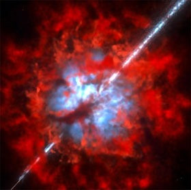 GRB 080916C. Đây là một vụ nổ tia gamma đặc biệt quan trọng, được ghi nhận lần đầu vào ngày 16/9/2008. Vụ nổ này xảy ra cách Trái Đất khoảng 12,2 tỉ năm ánh sáng và kéo dài trong khoảng 23 phút, một thời gian rất lớn đối với một vụ nổ tia gamma.