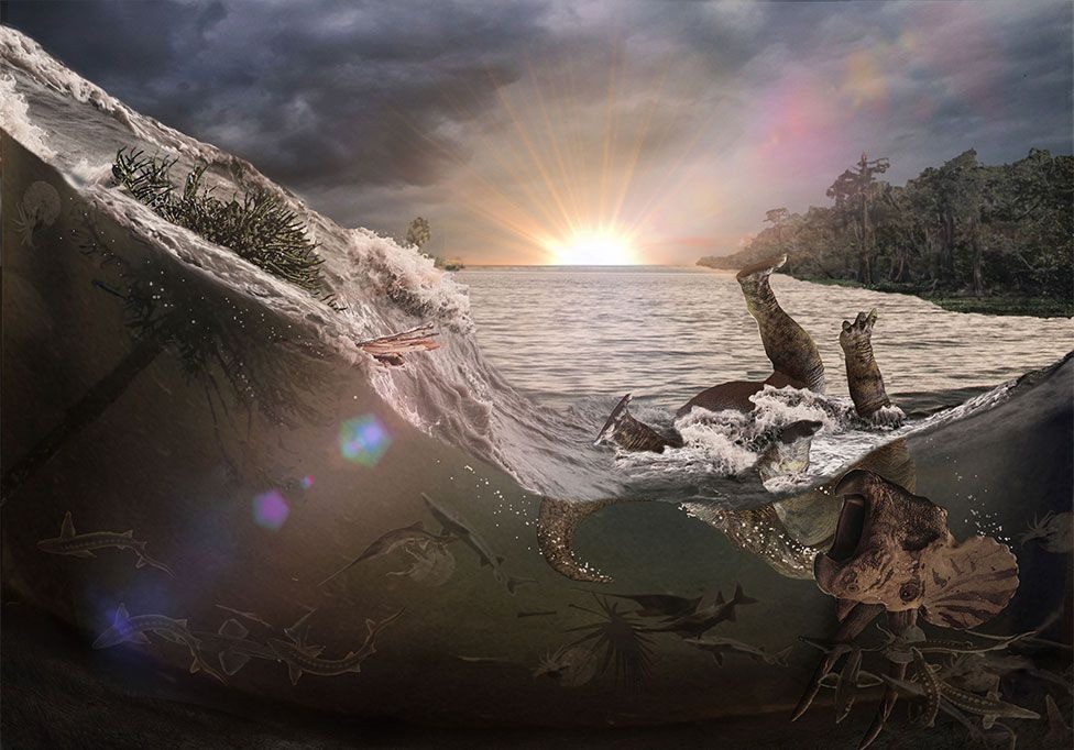 Sức mạnh của vụ nổ được ước tính tương đương với 96 tỷ tấn TNT, hay khoảng 1,7 triệu quả bom hạt nhân loại Sa hoàng. Đây được xem là một trong những vụ nổ lớn nhất từng xảy ra trên Trái Đất. Vụ va chạm này đã gây ra những thay đổi quan trọng trong môi trường sống, dẫn đến tuyệt chủng hàng loạt loài trên hành tinh.