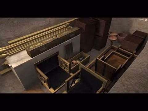 Quá trình thu thập những mảnh gỗ và đồ khảm nạm được tiến hành hết sức tỉ mỉ. Reisner và cộng sự cũng tìm thấy một mái che và giường, ghế bành và kiệu. Tên của chủ nhân ngôi mộ "Hetepetheres" được khắc trên cỗ kiệu, giúp xác nhận đây là ngôi mộ thuộc về nữ hoàng Ai Cập Hetepetheres.