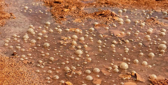 Nếu không cẩn thận, chúng ta có thể bị lún xuống như đang bước vào bãi bùn. Trong một ghi chép vào năm 1885, một nhà thám hiểm người Nga tới Thanh Hải và Tân Cương đã phát hiện ra suối nước nóng kỳ quái này.