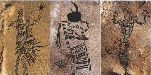 Các tác phẩm chạm khắc khổng lồ - được gọi là glyph - nằm trong số những hình vẽ hang động lớn nhất ở Bắc Mỹ. Một số dài hơn 1,8 m, trong đó có một tác phẩm mô tả con rắn đuôi chuông dài 3,5 m và bốn hình người mặc trang phục kỳ lạ.