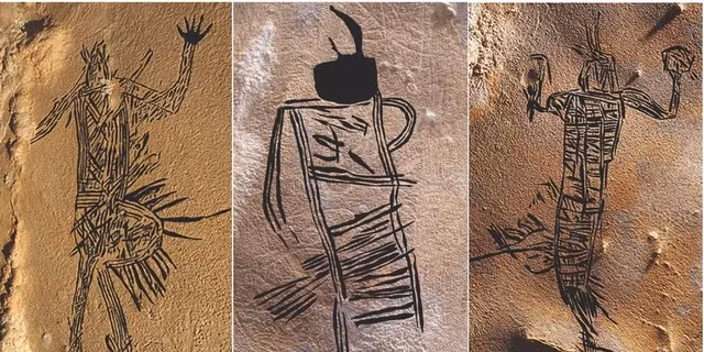 Các tác phẩm chạm khắc khổng lồ - được gọi là glyph - nằm trong số những hình vẽ hang động lớn nhất ở Bắc Mỹ. Một số dài hơn 1,8 m, trong đó có một tác phẩm mô tả con rắn đuôi chuông dài 3,5 m và bốn hình người mặc trang phục kỳ lạ.