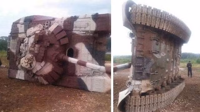 Trước đó, trong cuộc đua Tank Biathlon 2015, xe tăng T-72B3 do đội Kuwait lái cũng đã gặp tai nạn dẫn tới lật xe trên đường đua. Nguồn ảnh: tanknudave