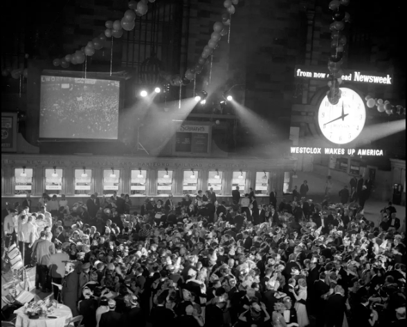 Một bữa tiệc được tổ chức tại nhà ga Grand Central ở Mỹ năm 1963.