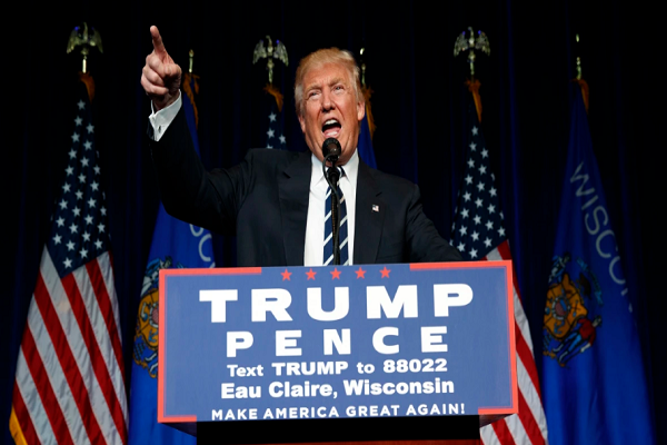 “Tôi chính thức ra tranh cử Tổng thống Mỹ và chúng ta cùng nhau biến nước Mỹ hùng mạnh thêm một lần nữa”. “Tôi sẽ trở thành vị Tổng thống vĩ đại nhất mà Chúa có thể tạo ra”, ông Trump từng tuyên bố. Ảnh: AP.