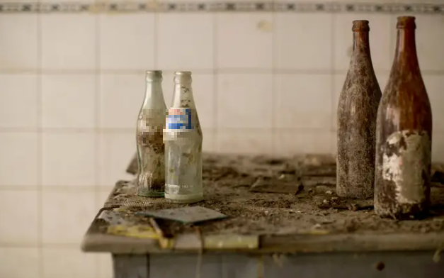 Những chai nước uống vẫn còn để trên bàn trong nhà dân sau nhiều năm.