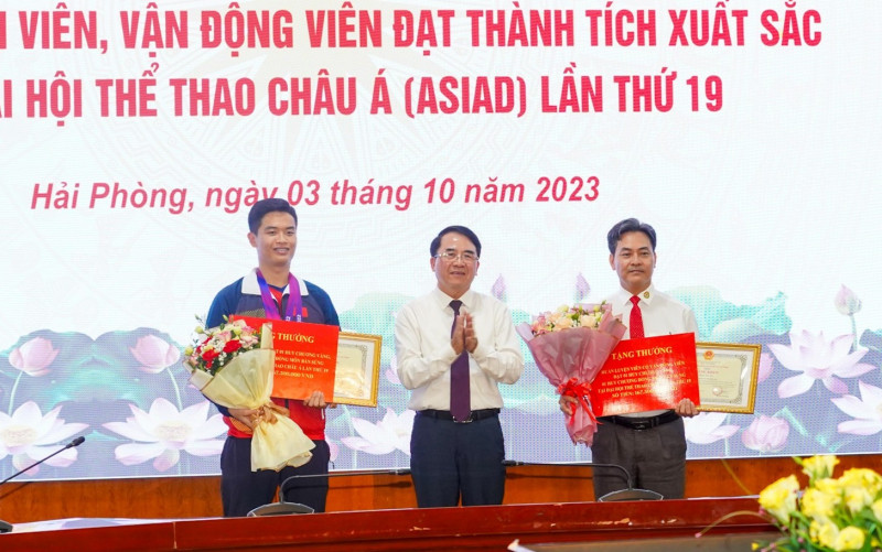 Hải Phòng: Thưởng hơn 300 triệu cho HLV, VĐV xuất sắc tại ASIAD 19 Hai Phong: Thuong hon 300 trieu cho HLV, VDV xuat sac tai ASIAD 19