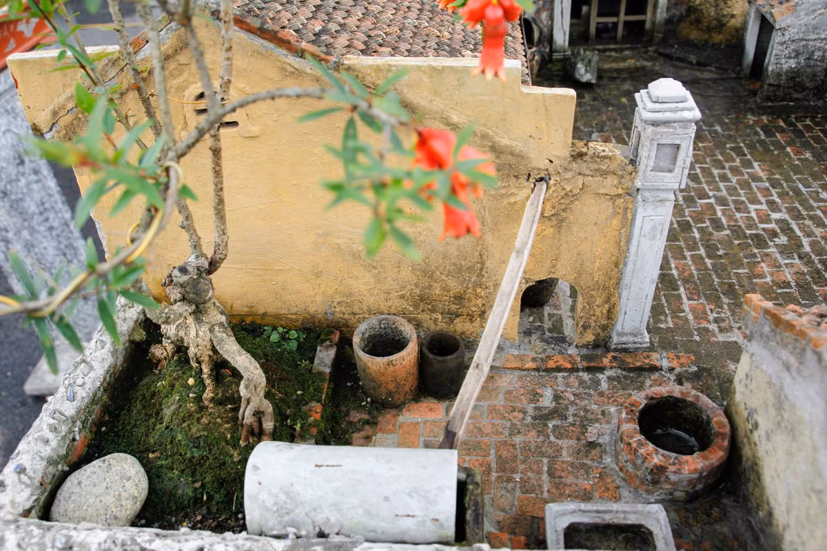 Toàn bộ tác phẩm được người chủ nhân đầu tiên hoàn thành trong thời gian 3 năm. Trải qua thời gian, bị rêu phong, tiểu cảnh càng thêm chân thực, đẹp mắt. Ảnh: Lưu Thanh Bình.