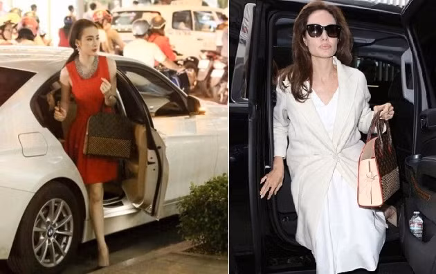 Phương Trinh sở hữu chiếc túi Louis Vuitton đụng hàng cùng ngôi sao hàng đầu thế giới Angelina Jolie.