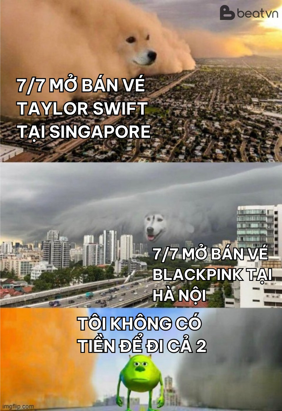 Bên cạnh những câu chuyện săn vé hài hước, MXH xuất hiện không ít ảnh chế liên quan đến việc BlackPink đến biểu diễn ở Việt Nam. Ảnh: Beatvn