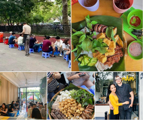 Mới đây, loạt hình ảnh về một quán bún đậu mắm tôm vỉa hè được bày bán tại New York đang thu hút sự quan tâm của cư dân mạng. Ảnh: Fanpage Chửi Thuê