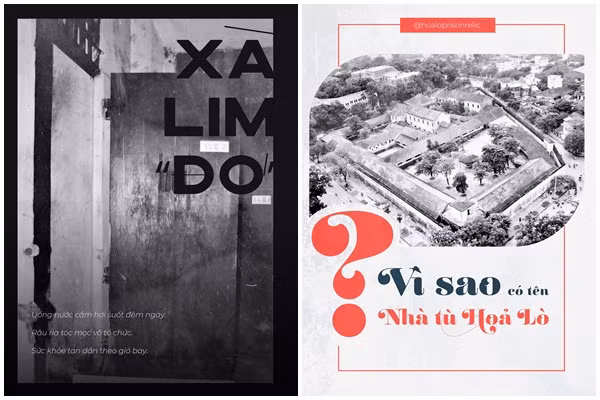 Điển hình có thể kể đến việc lồng ghép hóm hỉnh câu đố, lời bài hát, hình ảnh minh hoạ… với thông tin gắn liền tới lịch sử nhưng không hề "khô khan". Ảnh: Di tích Nhà tù Hỏa Lò - Hoa Lo Prison Relic