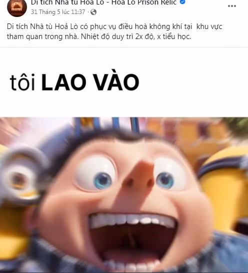 Việc bắt trend mạng xã hội đã nhanh chóng đưa di tích nhà tù Hỏa Lò gần với nhiều người hơn, đặc biệt là người trẻ. Hiện tại, fanpage của nhà tù đã thu về gần 300 ngàn lượt theo dõi, nhận được hàng ngàn lượt yêu thích, tương tác và chia sẻ mỗi ngày. Ảnh: Di tích Nhà tù Hỏa Lò - Hoa Lo Prison Relic