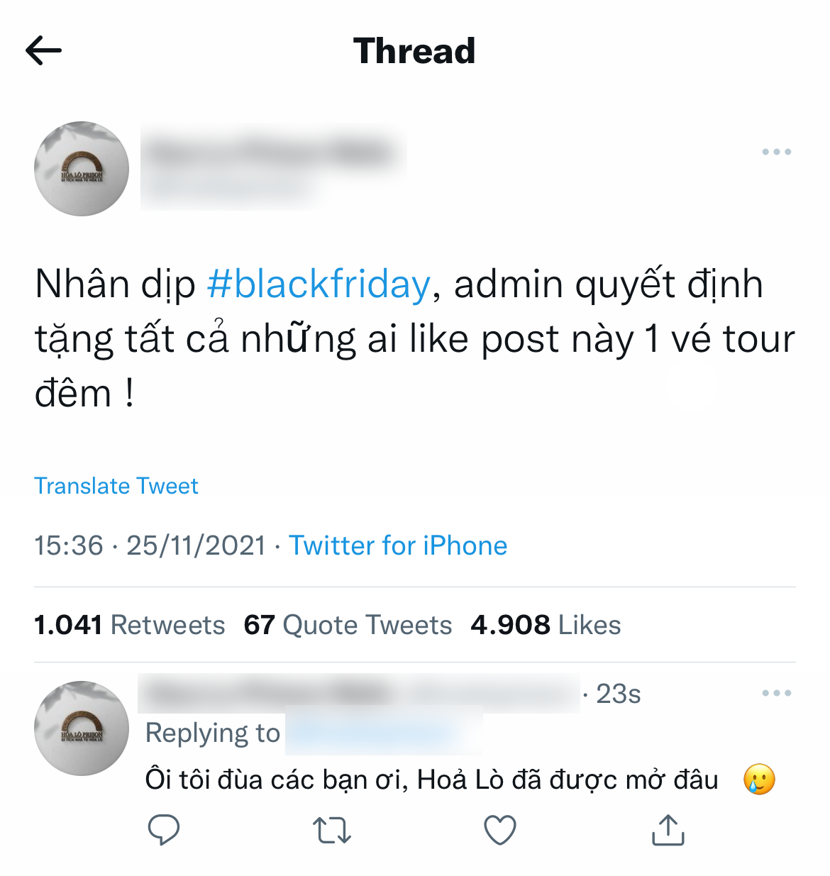 Những bài đăng liên quan tới di tích Nhà tù Hoả Lò được thể hiện hóm hỉnh nhưng không kém phần duyên dáng. Ảnh: Di tích Nhà tù Hỏa Lò - Hoa Lo Prison Relic