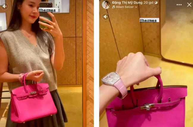 Sau một buổi shopping, Midu "tậu" về 2 túi đồ hiệu to sụ, phải có người xách hộ đồ.