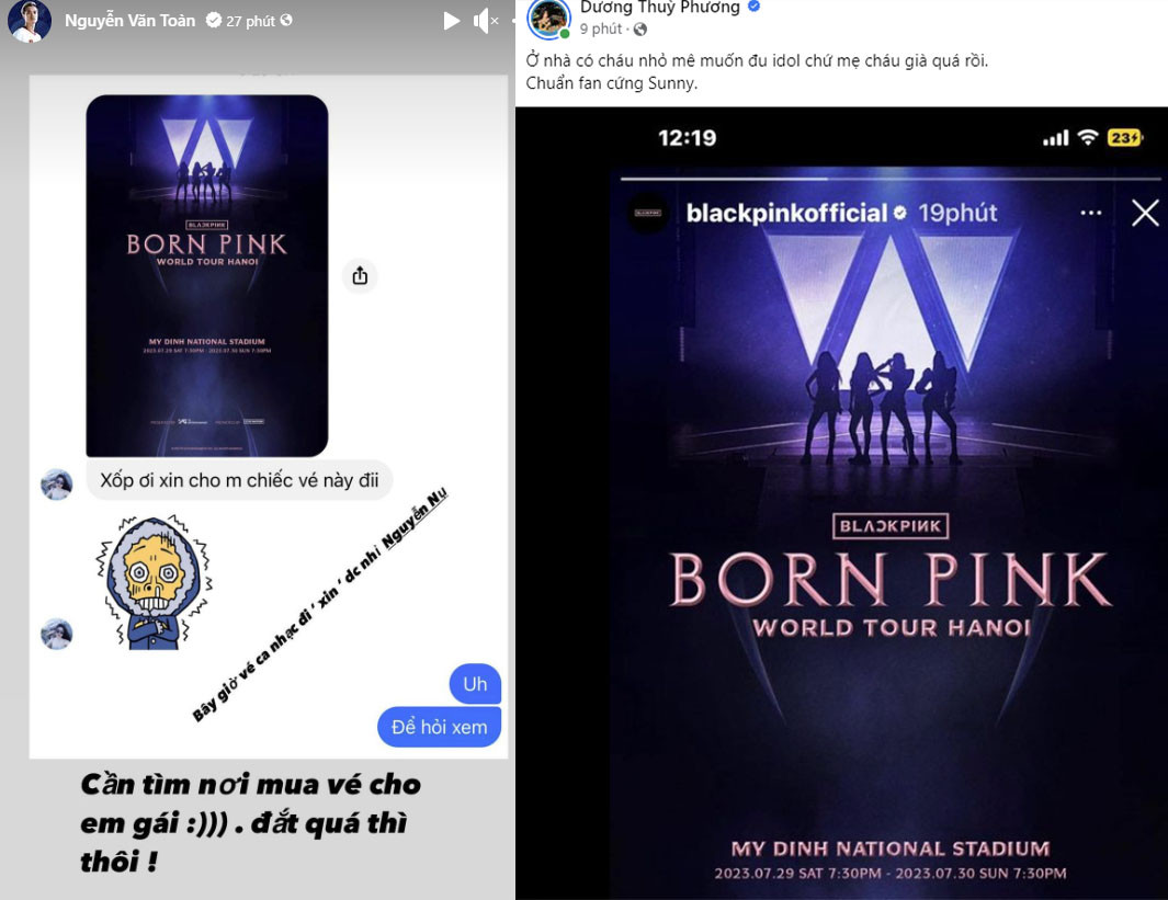 Bên cạnh em gái Văn Toàn, nàng WAG Dương Thùy Phương cũng mong mỏi được đi "đu idol" dù đang chăm con nhỏ. Ảnh: Fanpage Sport5