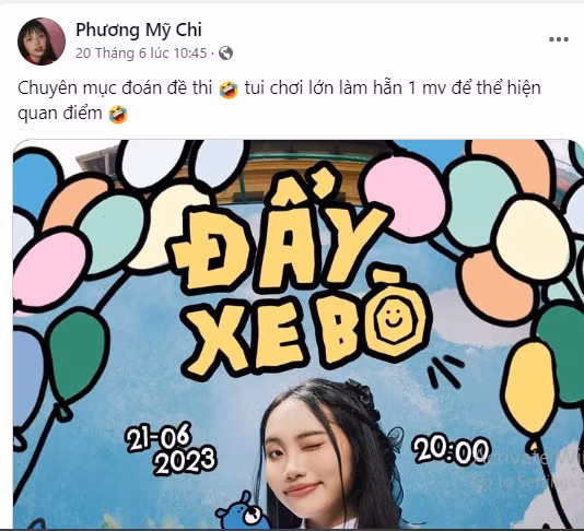 Theo đó, câu 2 trong phần làm văn đã trích 1 đoạn trích trong "Vợ nhặt" và yêu cầu thí sinh phân tích, từ đó nhận xét về cách nhìn cuộc sống của nhà văn Kim Lân được thể hiện qua đoạn trích đó. Trùng hợp là trước đó 1 tuần Phương Mỹ Chi cũng ra MV mới lấy cảm hứng từ tác phẩm "Vợ nhặt". Ảnh chụp màn hình