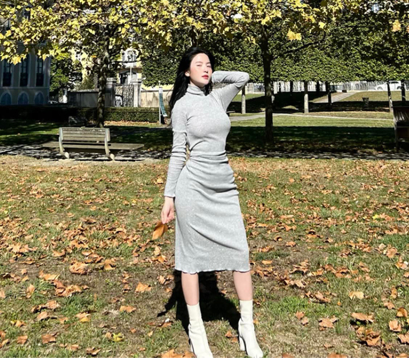 Bạn gái Quang Hải rất chuộng diện trang phục o ép đường cong cơ thể, điều này nhằm làm tôn lên 3 vòng của cô nàng.