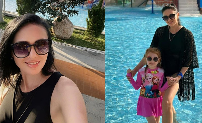 Mẹ của người mẫu Ukraine có nét đẹp phúc hậu, sang trọng, chưa bao giờ bị con gái lấn át trong những tấm ảnh chụp chung.