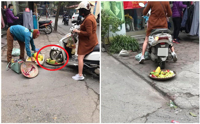 Ngày 21/1/2020, mạng xã hội lan truyền hình ảnh một người phụ nữ trẻ đang mang bầu đi xe máy cán thẳng qua mẹt hoa quả của một người phụ nữ bán hàng rong. Chị này đi xe qua mẹt hoa quả của người bán hàng rong rồi tiếp tục di bánh xe qua lại trên mẹt hoa quả đã bị chính chị cán nát.