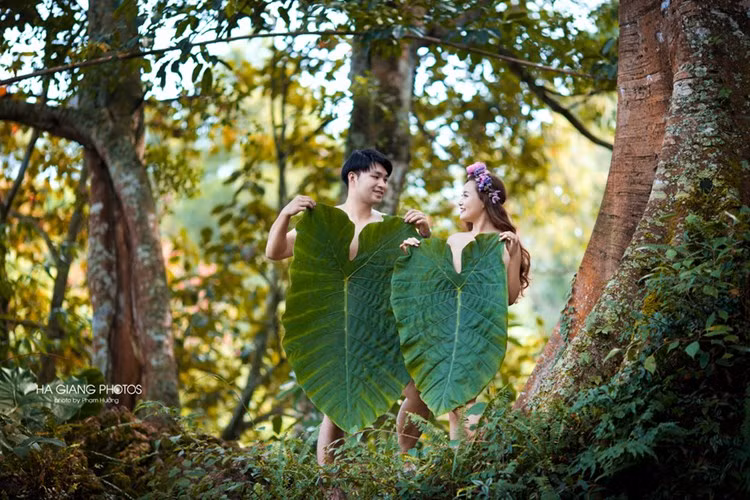 Bộ ảnh cưới Adam - Eva của cặp đôi Việt kiều Phoebe Phung và Andy Ha tuần qua gây nhiều chú ý với dân mạng Việt. Trở về Việt Nam từ California, Mỹ, cặp đôi Việt kiều quyết định lên Hà Giang để chụp ảnh cưới. Trong loạt ảnh cưới Adam - Eva, Phoebe Phung và Andy Ha cùng nhau hóa thân thành những người rừng, cởi đồ, lấy lá che thân và thể hiện tình yêu ngọt ngào.