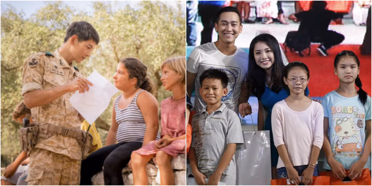 Yêu trẻ con là điểm dễ dàng nhận thấy ở 2 chàng soái ca đẹp trai. Song Joong Ki xây dựng hình tượng trong bộ phim Hậu duệ mặt trời là một chàng quân nhân sẵn sàng giúp đỡ người nghèo và em nhỏ trong khi đó, ca sỹ Hứa Vĩ Văn cùng được báo giới ca ngợi khi cùng bạn gái đi phát 2500 phần quà cho các em có hoàn cảnh khó khăn, trẻ em mồ côi trong một chương trình ca nhạc ở sân khấu Sen Hồng.