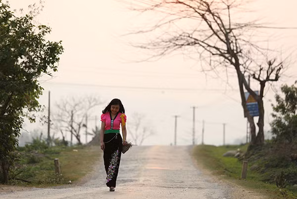 Những cành hoa ban trắng phớt hồng đã bung nụ báo hiệu một mùa xuân trên nẻo cao Tây Bắc.