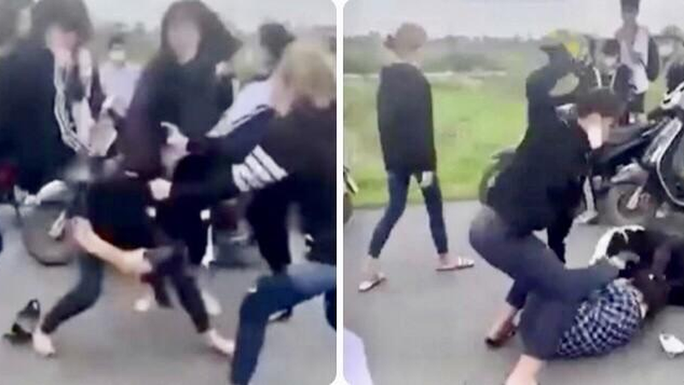  Nữ sinh bị đánh hội đồng dã man đến vỡ cả mũ bảo hiểm: Chiều 17/3/2022, nữ sinh N.T.N.H (SN 2007, học sinh Trường THCS Vạn Hương, quận Đồ Sơn) cùng một số nữ sinh khác chặn đường đánh, chửi bới thậm tệ nữ sinh N.Y.N (SN 2008) và B.T.H.N (SN 2007), cùng là học sinh Trường THCS Hòa Nghĩa (quận Dương Kinh). Sau đó, nhóm học sinh trên lại tiếp tục hẹn nhau đến chỗ khác đánh B.T.H.N. Hậu quả, nữ sinh B.T.H.N bị đau vùng đầu, đang được điều trị tại Bệnh viện; còn N.Y.N bị xây xước nhẹ. (Ảnh: Cắt từ clip)