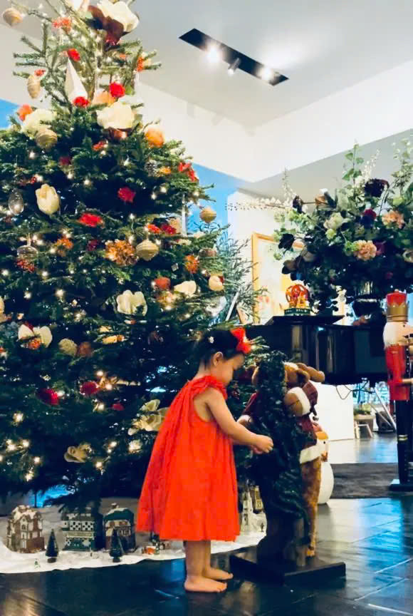  Không gian sống được trang hoàng với cây thông cỡ lớn để đón Noel. Tất cả biểu thị về một cuộc sống sung túc, hạnh phúc, tròn vẹn của nữ diễn viên.