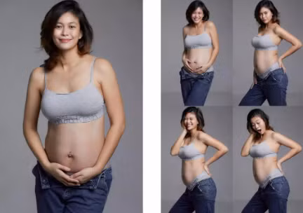 Mau Thuy bau 6 thang van tap yoga tu the kho