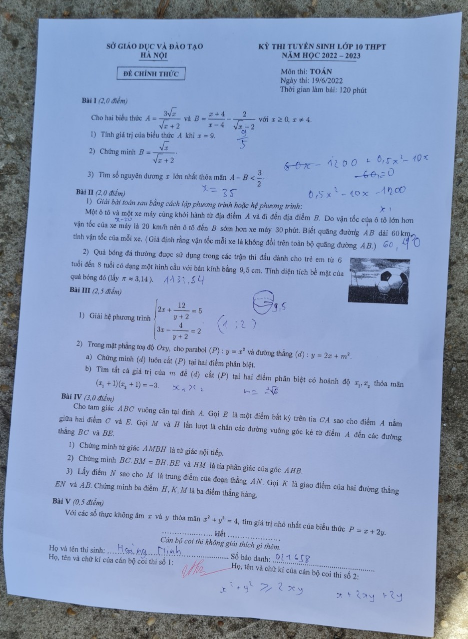  Đề thi môn Toán vào lớp 10 của Hà Nội theo nhiều giáo viên đánh giá khó hơn đề thi vào lớp 10 năm trước.