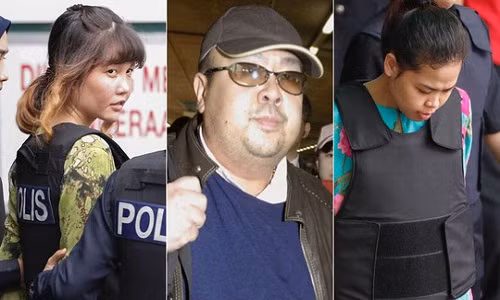 Vụ án Đoàn Thị Hương bắt đầu vào ngày 13/2/2017 khi ông Kim Jong-nam, một người đàn ông mang hộ chiếu Triều Tiên tên Kim Chol, bị sát hại sân bay Kuala Lumpur, Malaysia. Nghi phạm ban đầu được xác định là hai người phụ nữ, trong đó có Đoàn Thị Hương (trái), 30 tuổi, người Việt Nam. Ảnh: AP.