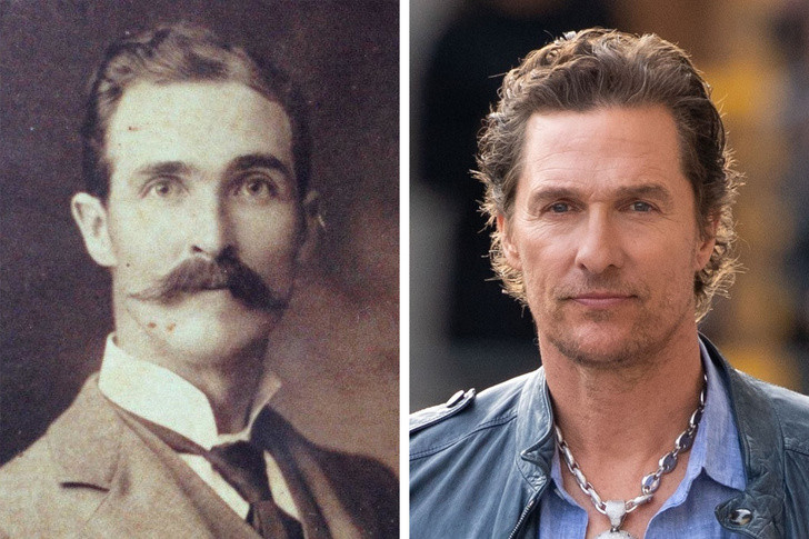 Nam diễn viên Matthew McConaughey (phải) chắc hẳn sẽ cảm thấy kinh ngạc khi nhìn thấy người trong bức hình bên trái.