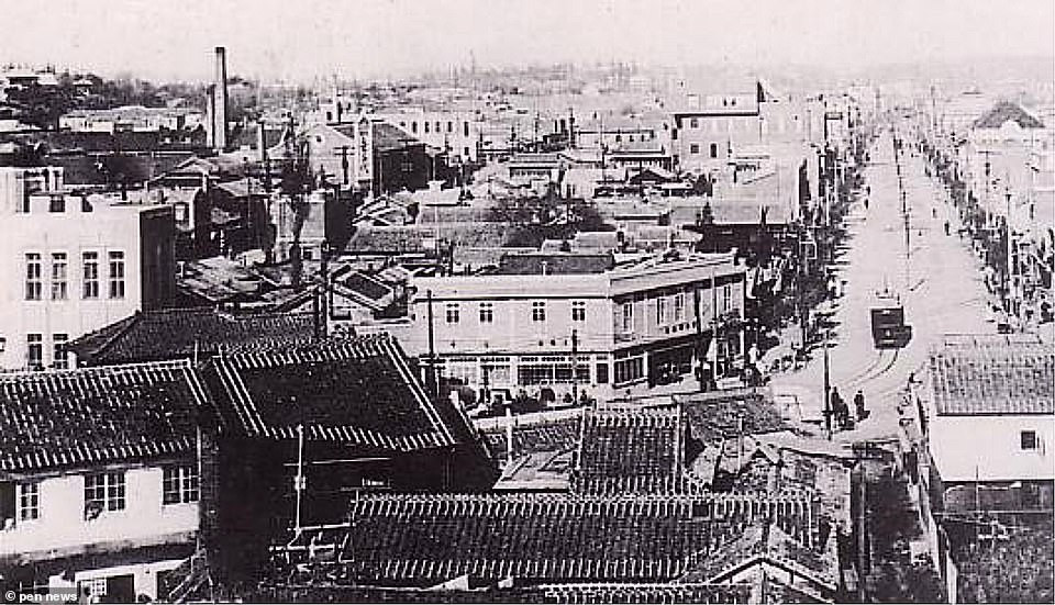 Quang cảnh Bình Nhưỡng nhìn từ trên cao vào những năm 1920.