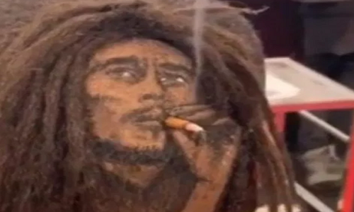 Thoạt nhìn chắc hẳn ai cũng nghĩ rằng đây là bức ảnh chụp khuôn mặt một người đàn ông đang hút thuốc. Nhưng trên thực tế, nó chỉ là một kiểu đầu mà thôi. Ảnh: The Sun.