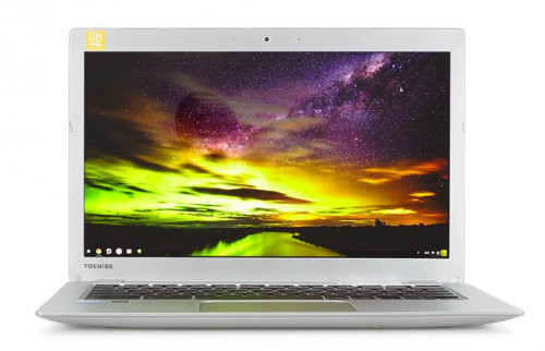  2. Toshiba Chromebook 2 giá 279 USD. Toshiba Chromebook 2 sở hữu màn hình full-HD, cỡ 13-inch và có bộ loa tốt. Chiếc laptop cấu hình mạnh này có phong cách thiết kế như MacBook Air. Pin của máy có thời gian hoạt động khá ấn tượng gần 8 tiếng mỗi lần sạc. Tuy nhiên, giá của máy lại khá mềm 279 USD (khoảng 6,3 triệu đồng).