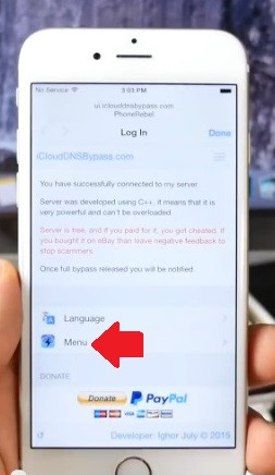 Bước 7: Bây giờ truy cập mạng Wi-Fi (nhập mật khẩu nếu cần) rồi vào Menu.
